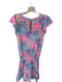 Lilly Pulitzer Size XS Pink & blue Rayon Flutter Sleeves Coral Romper Pink & blue / XS
