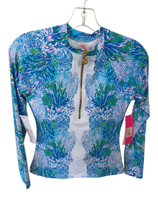 Lily Pulitzer Size 4 Multi Nylon Quarter Zip Gold Zipper Long Sleeve swimwear Multi / 4