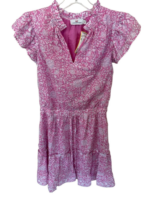 Vineyard vines Size XS Pink Cotton V Neck Draw String Attachment Mini Dress Pink / XS