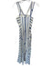 Antonio Melani Size 0 Blue & White Cotton Blend Rope Pattern Front Tie Dress Blue & White / 0