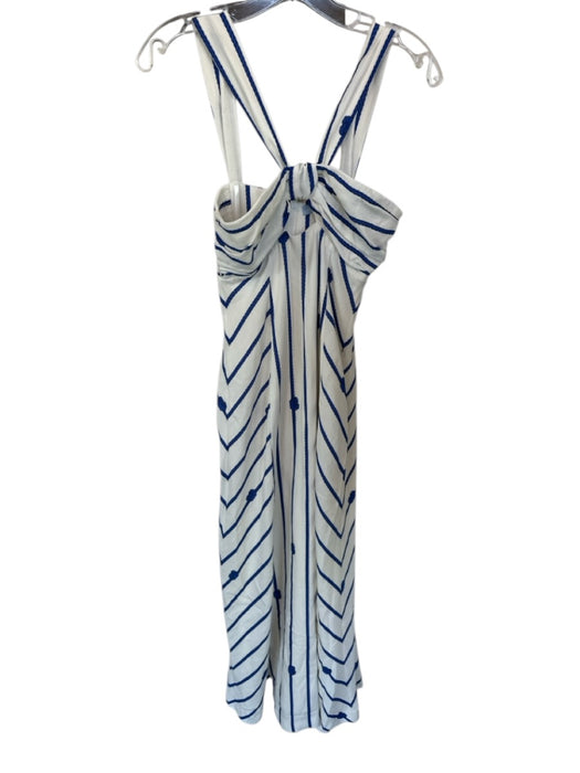 Antonio Melani Size 0 Blue & White Cotton Blend Rope Pattern Front Tie Dress Blue & White / 0