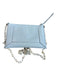 Stuart Weitzman Sky Blue Leather Crossbody Silver Chain Detail Purse Sky Blue