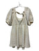 Free People Size XS Cream Polyester Blend Balloon Sleeve Jaquard Baby Doll Dress Cream / XS