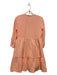 Zara Size XS Orange Cotton Long Sleeve Buttons Dress Orange / XS