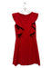 French Connection Size 6 Red Polyester Blend Square Neck Ruffle Detail Dress Red / 6