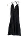 J Crew Size 8 Black Viscose Blend Halter Button Front Tie Waist Perforated Dress Black / 8