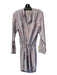 Rebecca Taylor Size 8 Gray & Pale Pink Silk Animal Print 3/4 Button Dress Gray & Pale Pink / 8