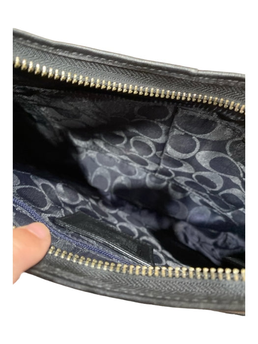 Coach Black Leather Shoulder Strap Top Zip Exterior Pockets Silver hardware Bag Black / M