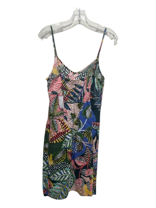 Cynthia Rowley Size 6 Blue, Green, Pink, Yellow Linen Spaghetti Strap Dress Blue, Green, Pink, Yellow / 6