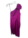 Aidan Mattox Size 0 Magenta Polyester One Shoulder Satin Pleated Dress Magenta / 0