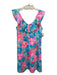 Lilly Pulitzer Size XS Aqua & Multi Cotton Ruffle All Over Print Dress Aqua & Multi / XS