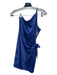 Gianni Bini Size 4 Blue Polyester One Shoulder Satin Darted Tie Detail Dress Blue / 4