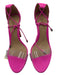 Schutz Shoe Size 7 Pink Leather Acetate Ankle Tie Open Front Stiletto Shoes Pink / 7