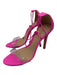 Schutz Shoe Size 7 Pink Leather Acetate Ankle Tie Open Front Stiletto Shoes Pink / 7