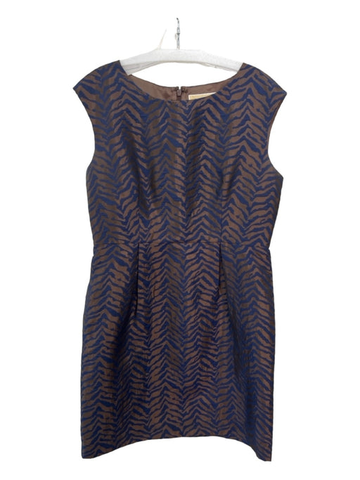 Michael Michael Kors Size 20 Bronze & Blue Polyester Tank Zebra Print Dress Bronze & Blue / 20