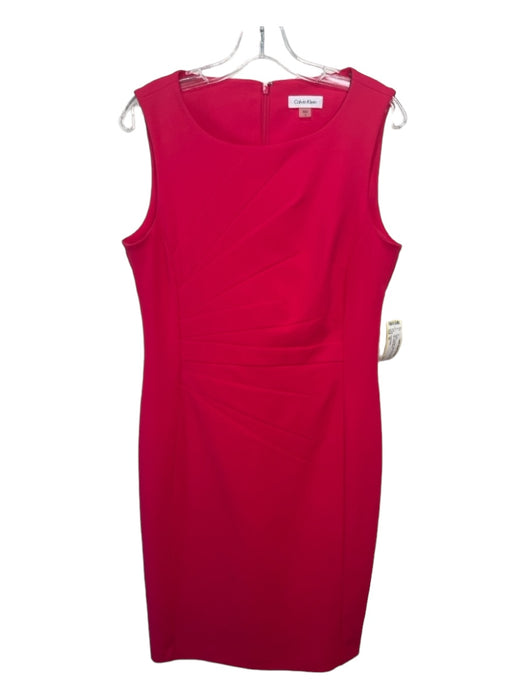 Calvin Klein Size 10 Pink Polyester Tank Side Detail Back Zip Dress Pink / 10