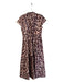 Sachin & Babi Size 4 Brown & Amber Polyester Leopard Cap Sleeve Collar Dress Brown & Amber / 4