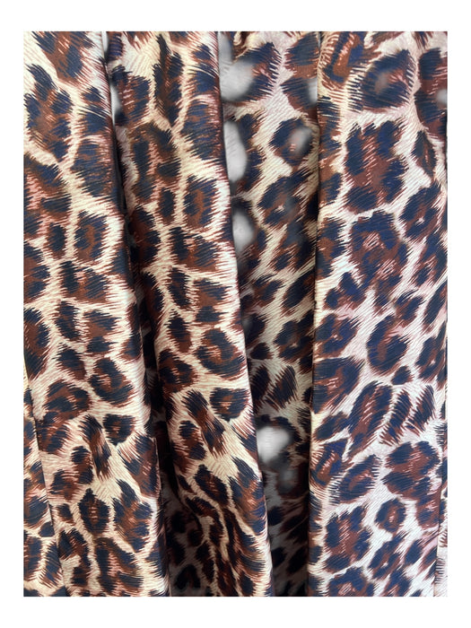 Sachin & Babi Size 4 Brown & Amber Polyester Leopard Cap Sleeve Collar Dress Brown & Amber / 4