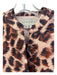 Sachin & Babi Size 4 Brown & Amber Polyester Leopard Cap Sleeve Collar Dress Brown & Amber / 4