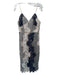 endless rose Size M White Blue Gray Polyester Floral Lace Overlay Midi Dress White Blue Gray / M