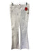 Spanx Size 16 White Cotton Blend Flare Hem Pull On Back pockets mid rise Jeans White / 16