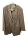 H Stockton Brown & Blue Wool Blend Plaid 2 Button Men's Blazer Est 50