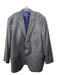 H Stockton Gray & Beige Print Wool Blend Plaid 2 Button Men's Blazer 48L