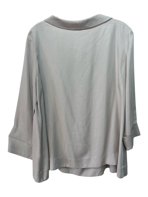 COS Size 10 Taupe Modal Blend Wide Neck 3/4 Sleeve Top Taupe / 10