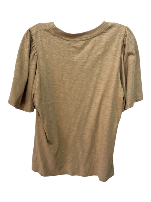 Pomander Place Size L Tan Brown Missing Material Tag Scoop Neck Short Sleeve Top Tan Brown / L