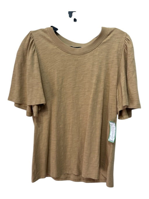 Pomander Place Size L Tan Brown Missing Material Tag Scoop Neck Short Sleeve Top Tan Brown / L