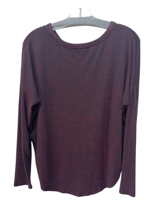 Rag & Bone Size L Dark Purple Rayon & Polyester Heathered Boat Neck Top Dark Purple / L