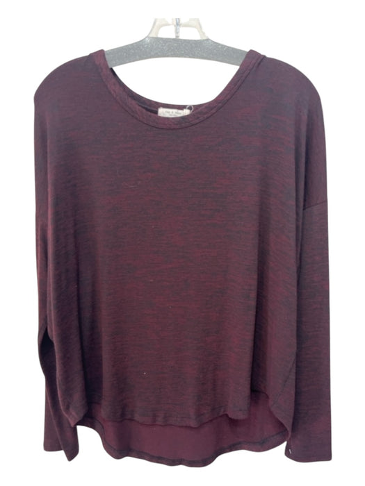 Rag & Bone Size L Dark Purple Rayon & Polyester Heathered Boat Neck Top Dark Purple / L