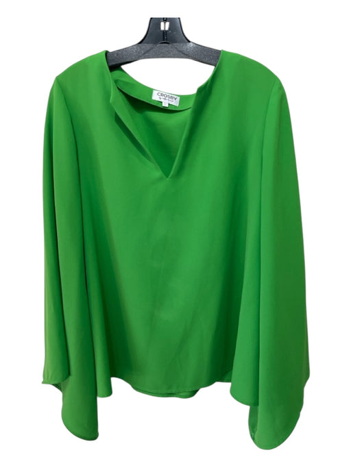 Crosby Size L Green Polyester V Neck Long Bell Sleeve Top Green / L