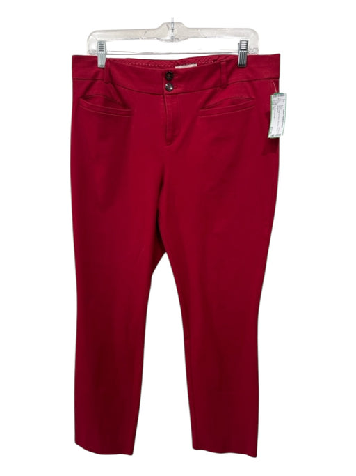 By Anthropologie Size 10 Red Cotton & Rayon Mid Rise Skinny Pants Red / 10