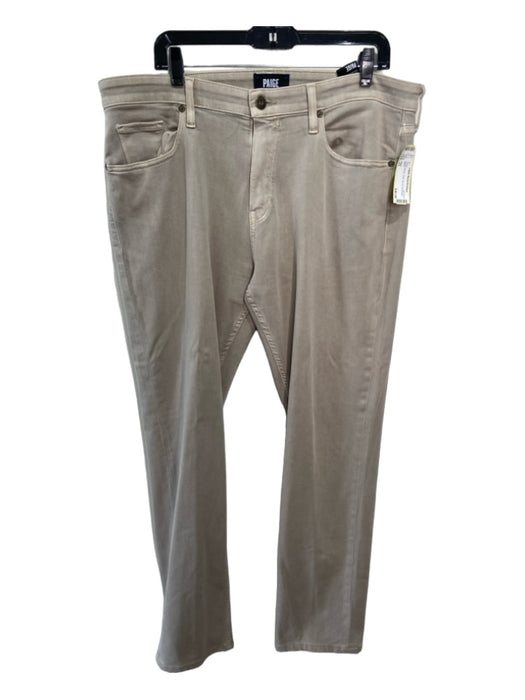 Paige Size 33 Beige Rayon Solid Zip Fly Men's Pants 33