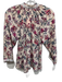 Chufy Size XS Beige, Pink & Blue Silk 3/4 Balloon Sleeve Floral Ladder Lace Top Beige, Pink & Blue / XS