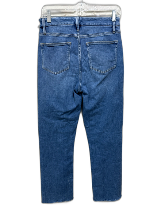 Frame Size 28 Med Wash Cotton Denim Zip & Button Whiskering High Rise Jeans Med Wash / 28