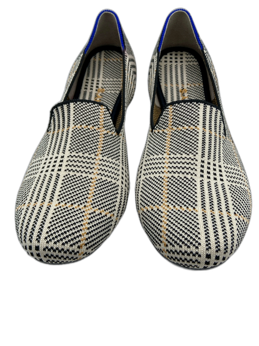 Rothy's Shoe Size 8 Off White, Black & Yellow Synthetic Knit Round Toe Flats Off White, Black & Yellow / 8