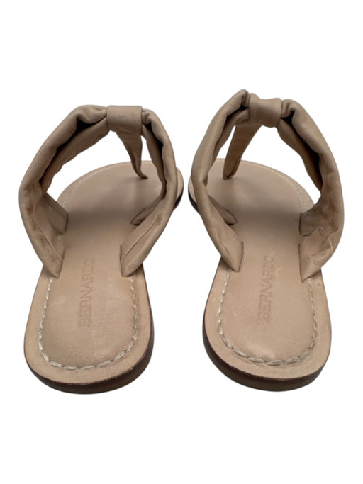 Bernardo Shoe Size 8 Beige Leather Upper Thong Mule Flip Flop Flat Sandals Beige / 8
