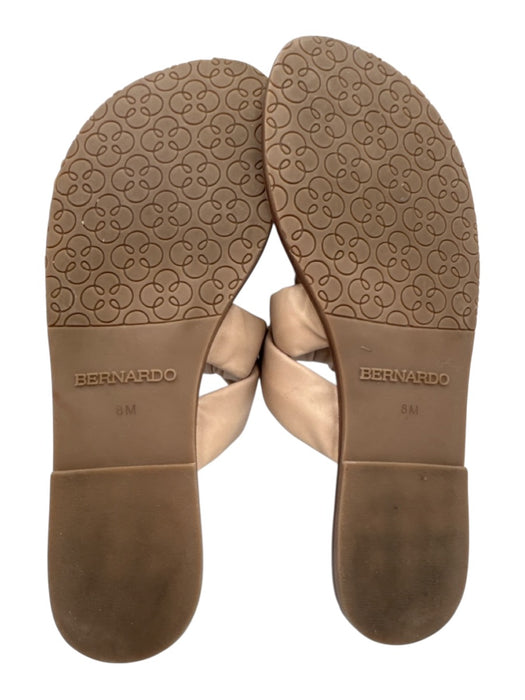 Bernardo Shoe Size 8 Beige Leather Upper Thong Mule Flip Flop Flat Sandals Beige / 8