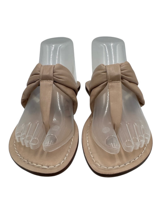 Bernardo Shoe Size 8 Beige Leather Upper Thong Mule Flip Flop Flat Sandals Beige / 8