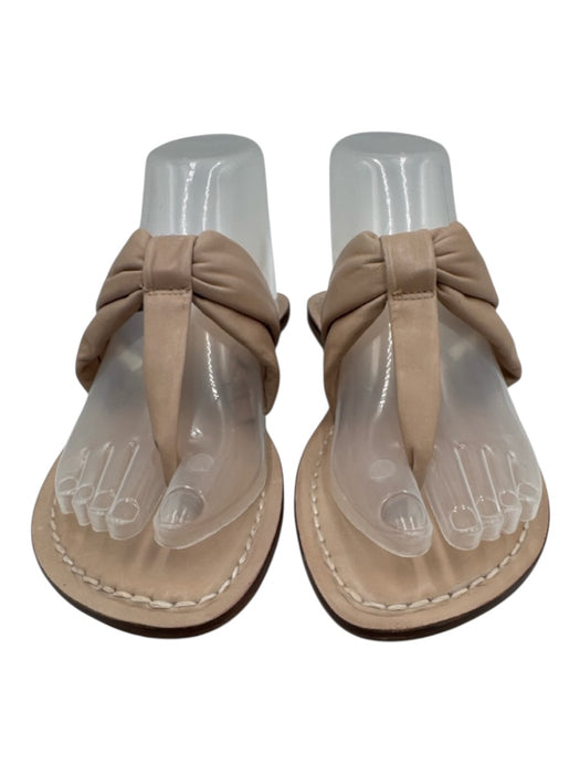 Bernardo Shoe Size 8 Beige Leather Upper Thong Mule Flip Flop Flat Sandals Beige / 8