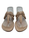 Bernardo Shoe Size 8 Beige Leather Upper Thong Mule Flip Flop Flat Sandals Beige / 8