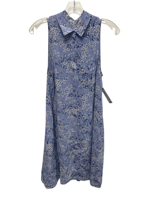 Equipment Femme Size XS Mixed Blues & White Silk Floral Sleeveless Dress Mixed Blues & White / XS