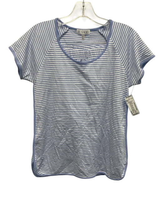 Lake Size S Light blue & white Cotton Striped Elastic Waistband Short Set Light blue & white / S