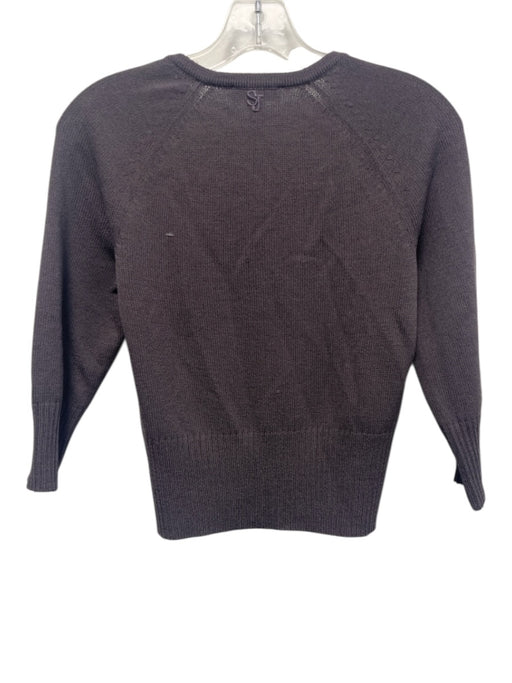 St. John Sport Size P Dusty Purple Wool Blend Knit 3/4 Sleeve Ribbed Hem Sweater Dusty Purple / P
