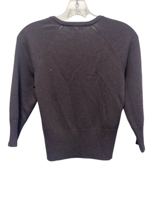 St. John Sport Size P Dusty Purple Wool Blend Knit 3/4 Sleeve Ribbed Hem Sweater Dusty Purple / P