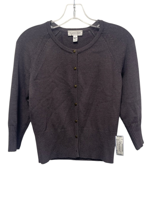 St. John Sport Size P Dusty Purple Wool Blend Knit 3/4 Sleeve Ribbed Hem Sweater Dusty Purple / P