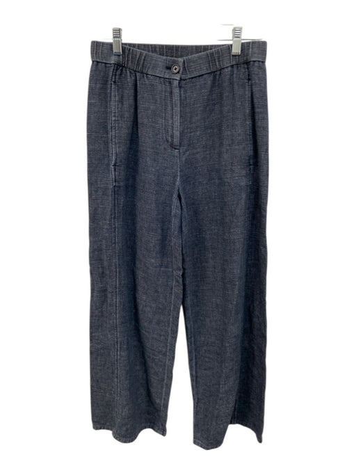 Eileen Fisher Size XXS Dark Wash Hemp Blend Elastic Waistband Chambray Pants Dark Wash / XXS