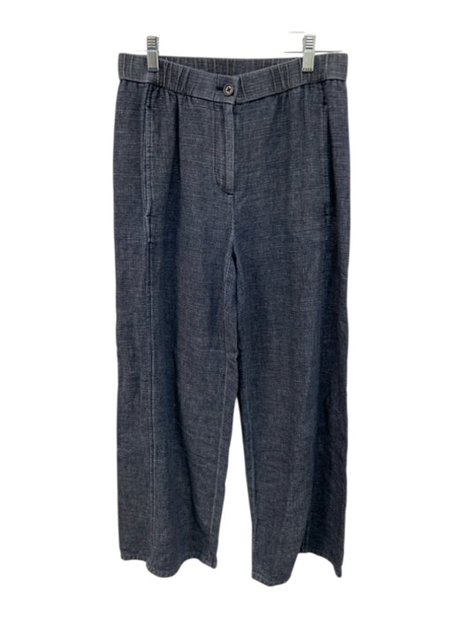 Eileen Fisher Size XXS Dark Wash Hemp Blend Elastic Waistband Chambray Pants Dark Wash / XXS